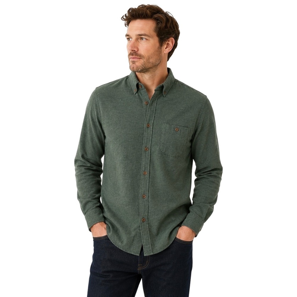 Todd Snyder Button Down Shirt Men's L Green Cotton Wool Flannel Heritage Classic